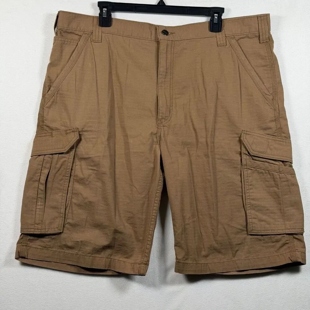 Carhartt Cargo Shorts Mens 40 Khaki Ripstop Relaxed Fit Work Utility